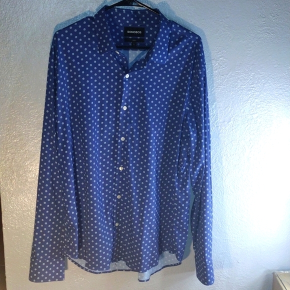 Bonobos Button up Men's Blue and Floral Dress Shirt XL - Picture 1 of 7